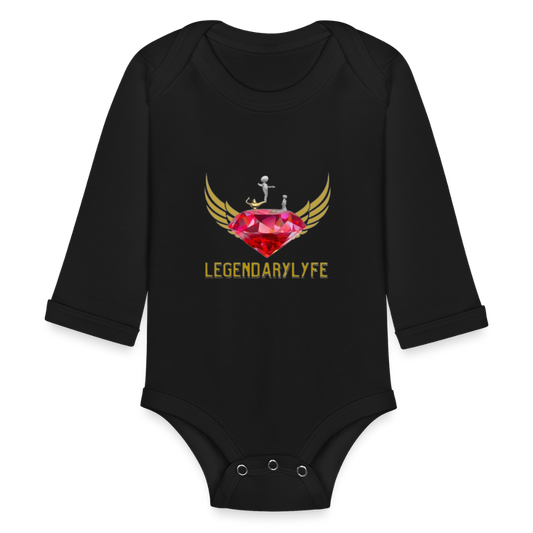 Organic Long Sleeve Baby Legendary Bodysuit - black